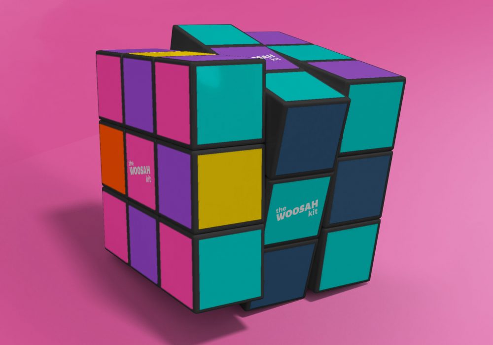 woosah kit puzzle rubix cube pink mindfulness